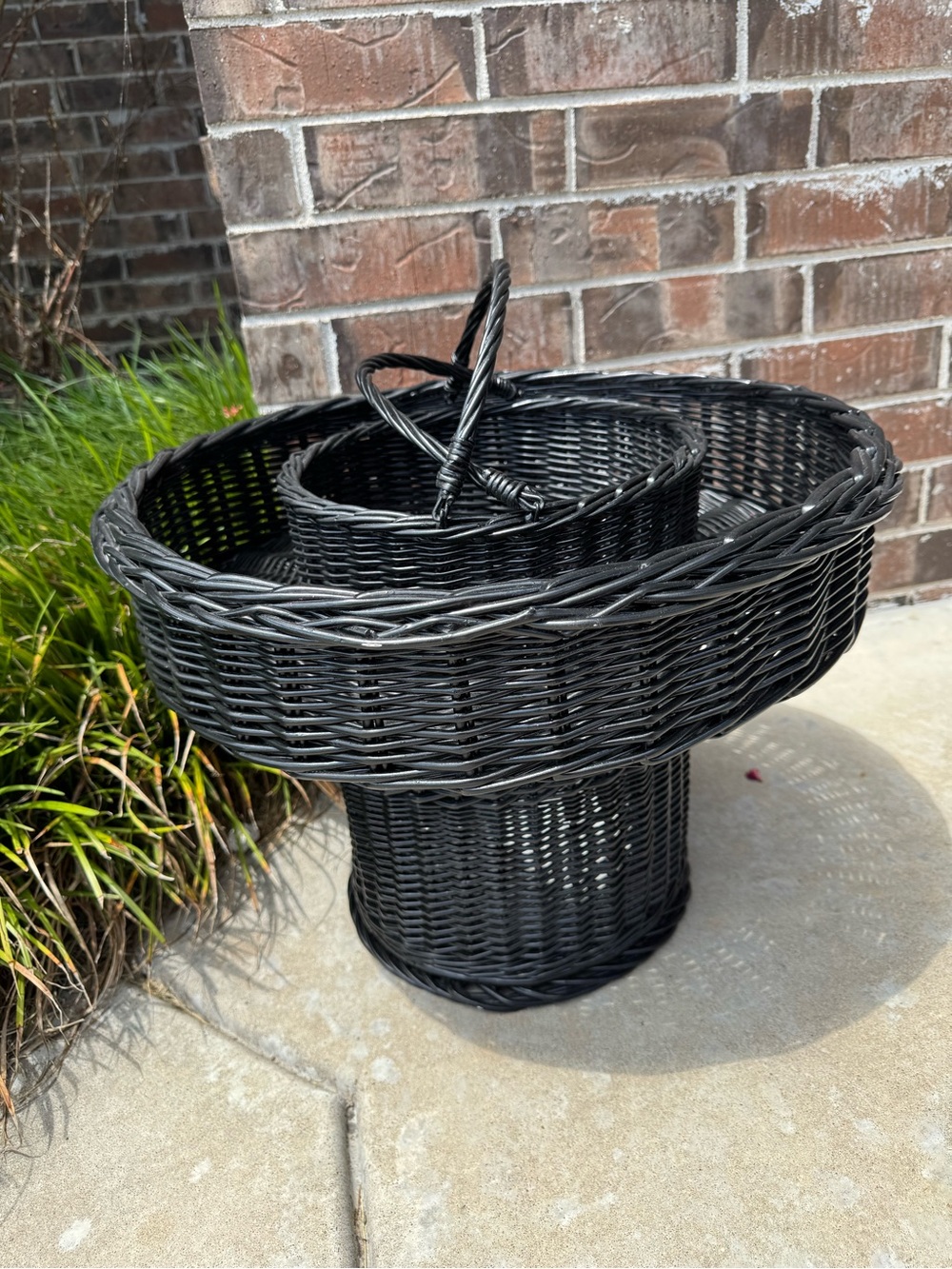 Rare Wicker Double Handled Planter basket